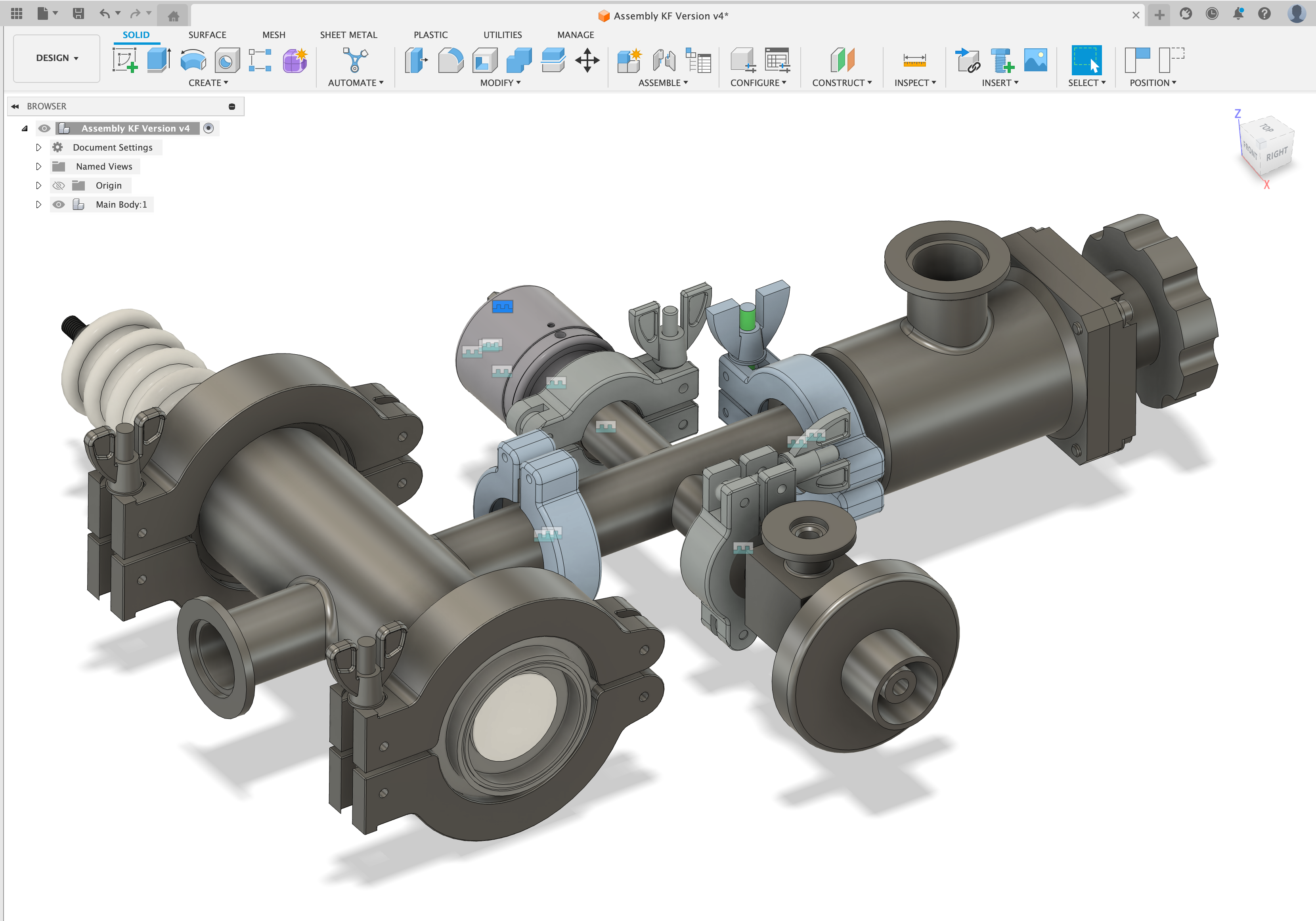 CAD model using adequately named Autodesk Fusion 360